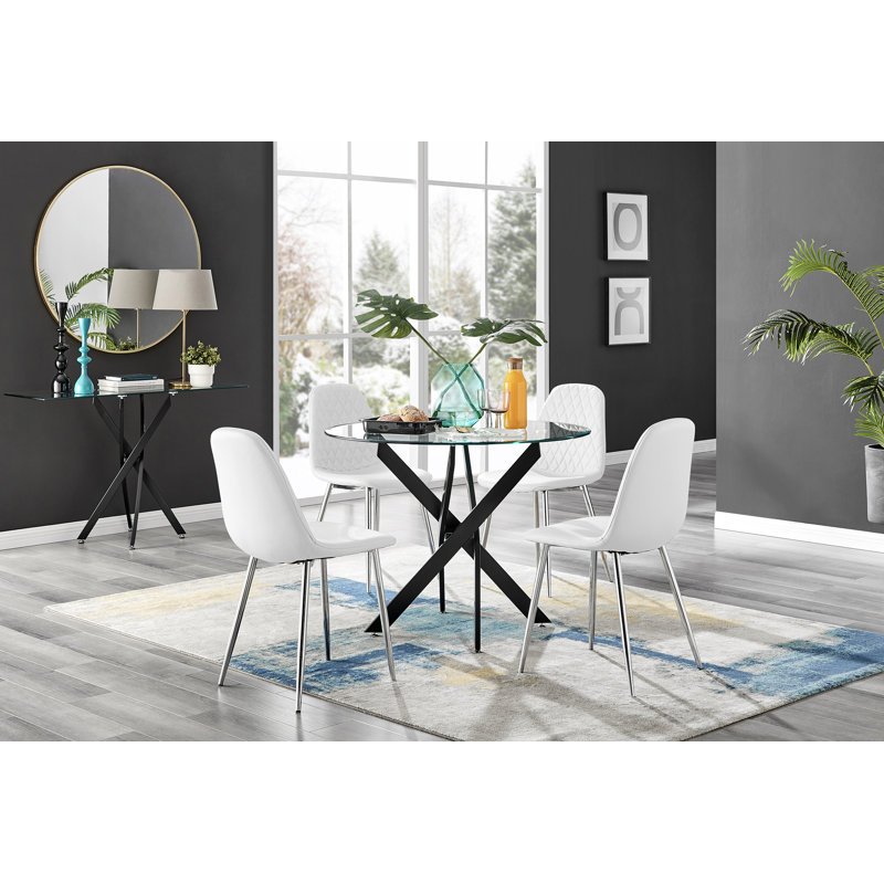 4 - Person Dining Set, Silver/Gold