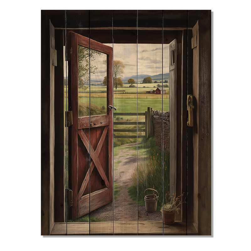 Dayzie View From A Cottage Country Door III sur impression sur bois, H 32 po x l 24 po x P 0,78 po