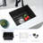17.71"L Single Bowl Granite Kitchen Sink
