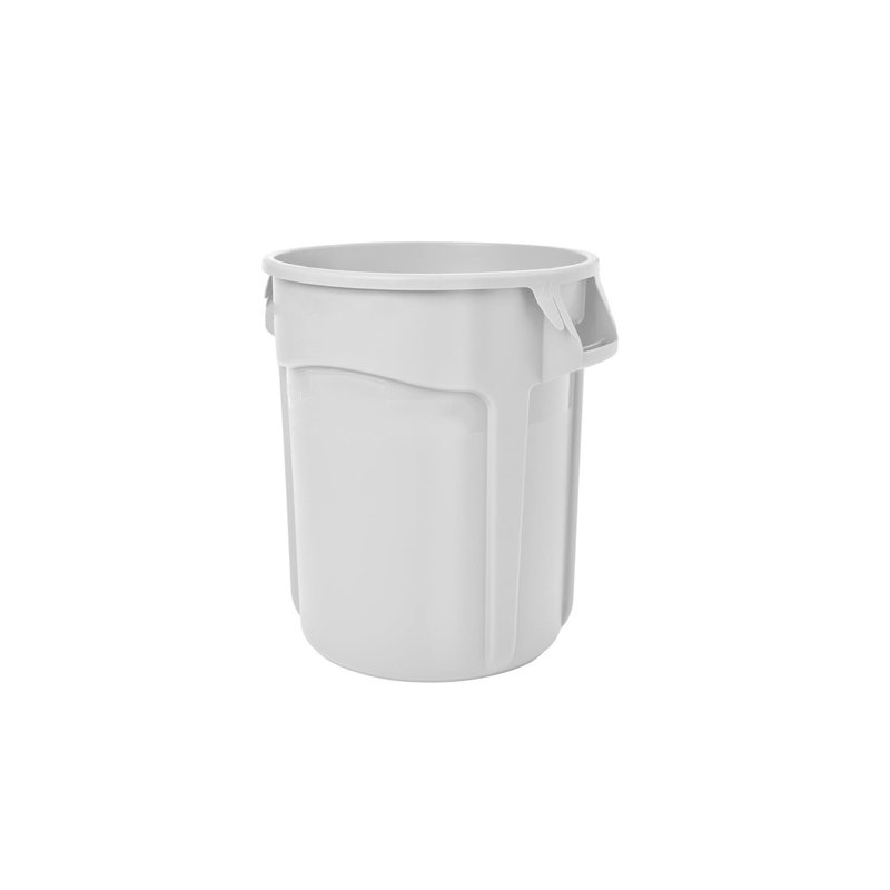 Poubelle ronde robuste de 10 gallons, résistante aux fissures, à l'écrasement et aux dommages, blanc, 10 Gal, Blanc