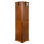 Armoire vitrée en chêne avec lumières, panneau miroir, armoire d'angle à tablettes réglables, chêne, miroir, tablette-1030594927