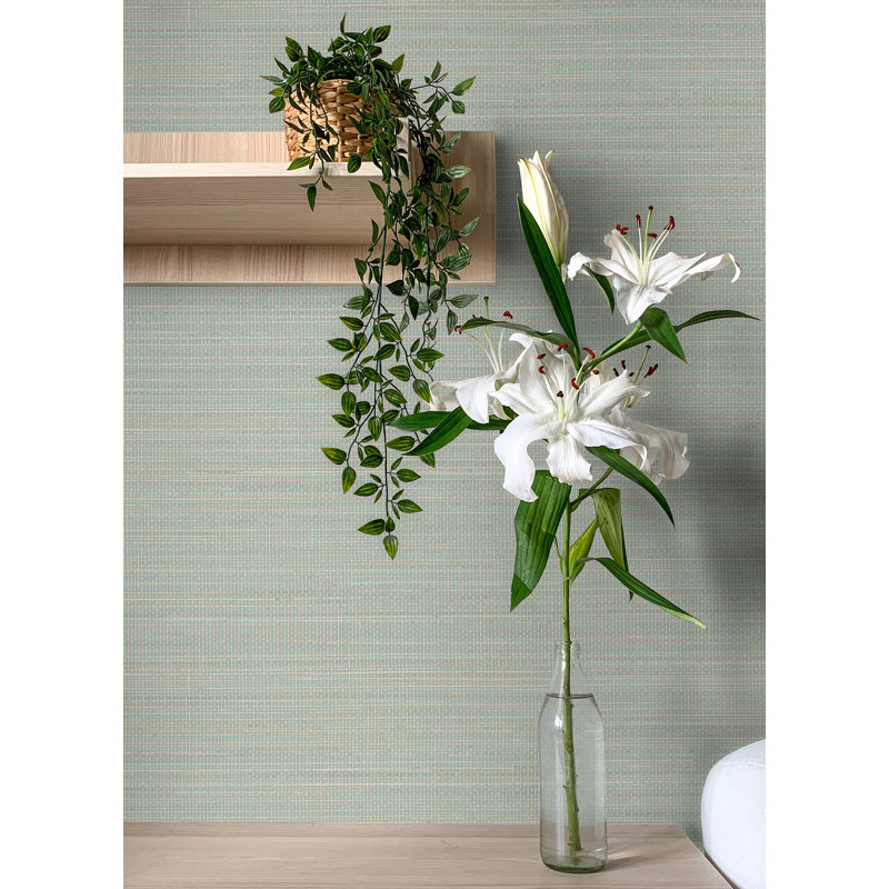 Rouleau de papier peint L 33 pi x l 20,5 po Doss, Turquoise
