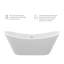 Baignoire de trempage autoportante en acrylique avec drain et trop-plein 67 po. X 29,5 po.