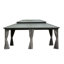 Pavillon de jardin gris 12 pi x 18 pi avec double toit en acier galvanisé - Patio de circulation d'air, cour arrière, terrasse, intimité