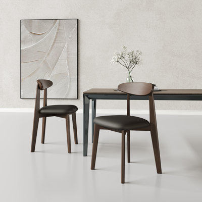 George Oliver Solid Wood Upholstered Side Chair | Seat with Ergonomic Back Support – Modern Scandinavian Dining Chair, Sturdy Hardwood Frame & Soft Fabric Upholstery for Kitchen, Cafe, or Office