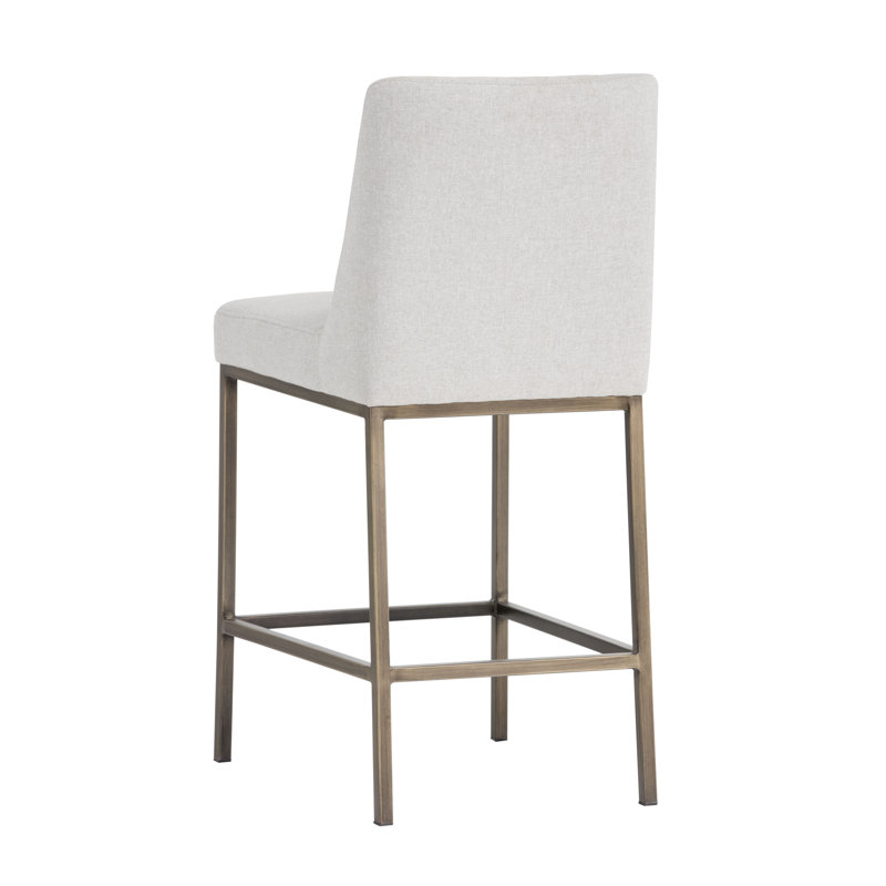 5West Upholstered Stool with Metal Frame, Dark Gray Performance Basketweave, Counter Stool (26" Seat Height)