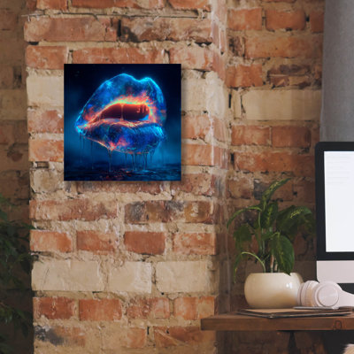 «Glowy Lips» par Ann Klee, art mural sur toile, 12 po x 12 po