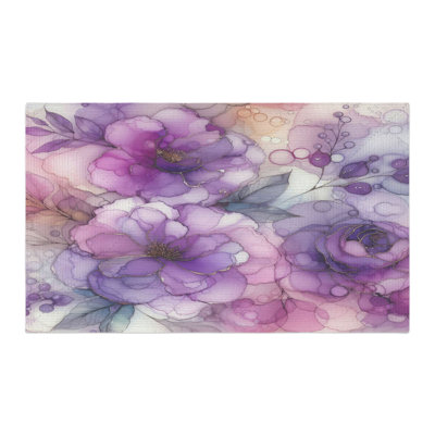 Tapis tressé irisé lilas