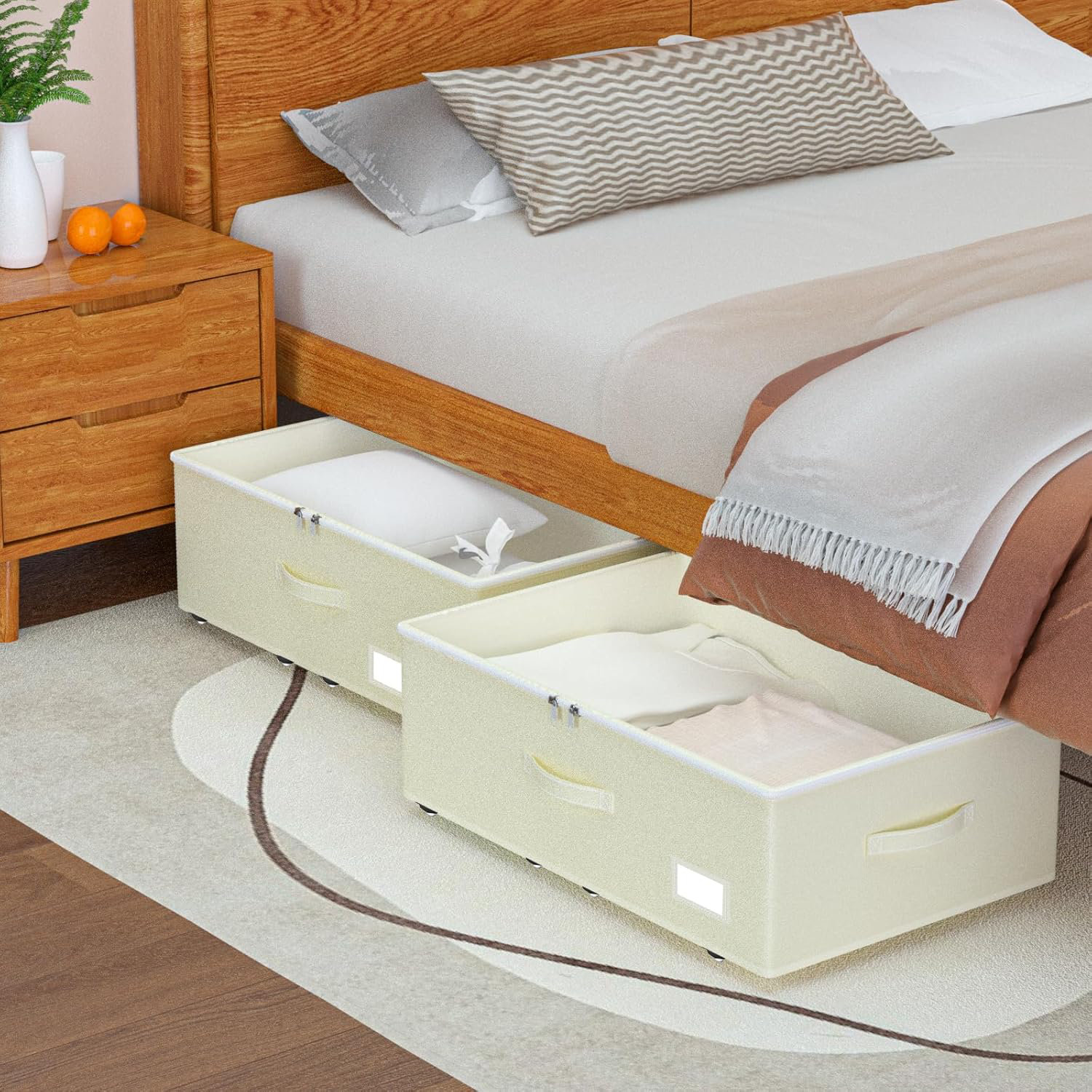Rebrilliant Under Bed Storage With Wheels, No Assemble Required 10 ...