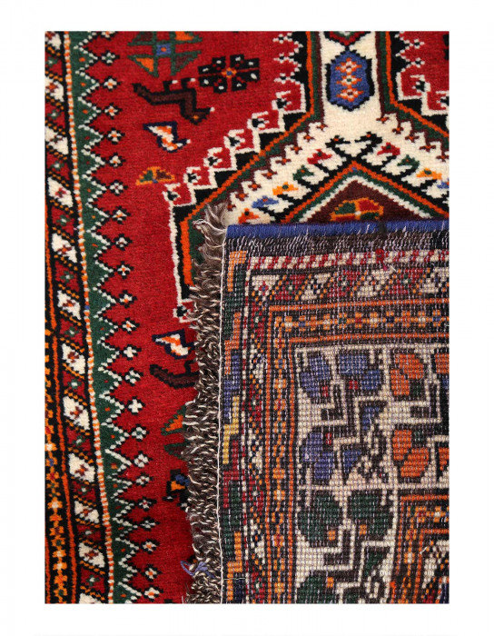 One-of-a-Kind 3'2"x13'1" Area Rug in Rust/Navy Blue/Beige