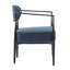 Confortable fauteuil d'appoint de style Mid-Century avec assise et structure à ressorts ensachés, fauteuil bleu marine