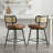 Swivel Upholstered Counter Stools With Rattan Back-970377912-970377917