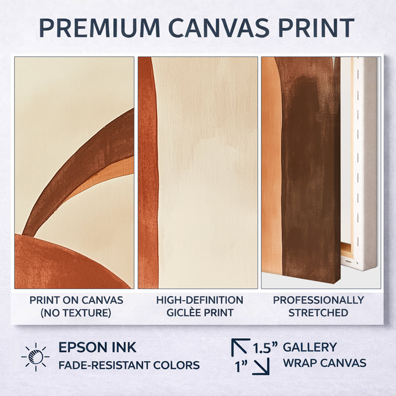 «Terracotta Arc Canvas», art mural abstrait couleur terre 2 pièces, composition de l'arc terreux, H 32 po x l 48 po