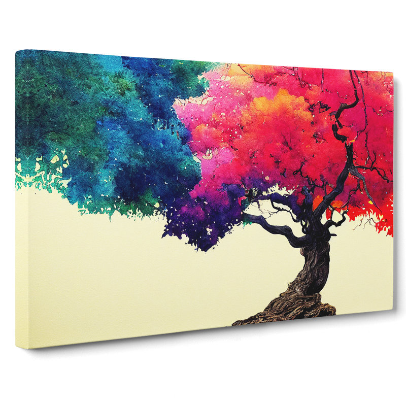 Watercolour Tree Painting Vol.3 - Wrapped Canvas, 40cm H x 60cm W x 3cm D