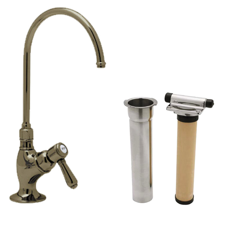 Acqui Filter Kitchen Faucet Kit, Tuscan Brass, Metal mini lever
