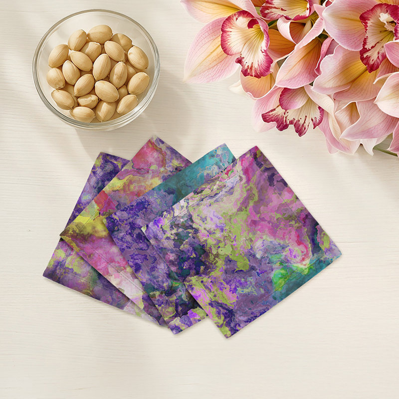 Serviettes de table en satin de coton Impressionism, Pierres précieuses d'hiver
