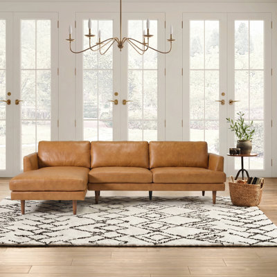 Canapé modulaire en cuir véritable 2 pièces