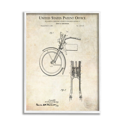 " Vintage Style Shock Absorber Invention Patent Diagram " by Karl Hronek