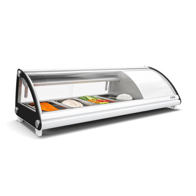 Réfrigérateur à poser 46 po avec 4 plateaux en acier inoxydable de couleur blanche (km-sr46-wh)