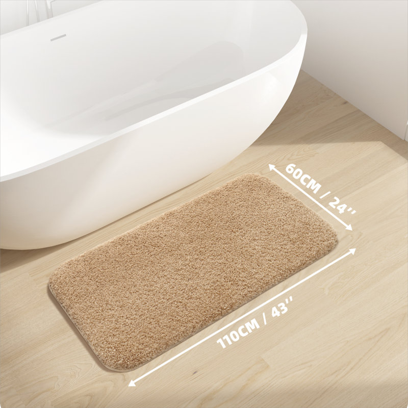 Tapis pour salle de bain Gaenside, Brun clair, L 43 po x l 24 po