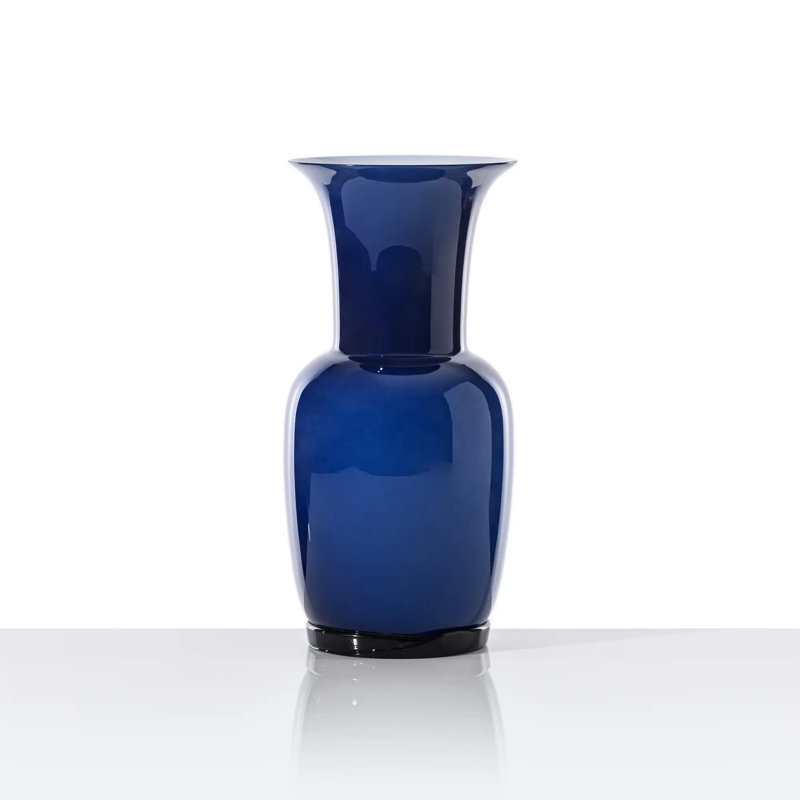 Venini Opalino Vase, 14.17" H x 6.69" W x 6.69" D, Amber