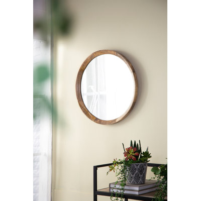 Miroir mural D20X1.5 "transitionnel en bois de manguier avec cadre en bois de manguier massif