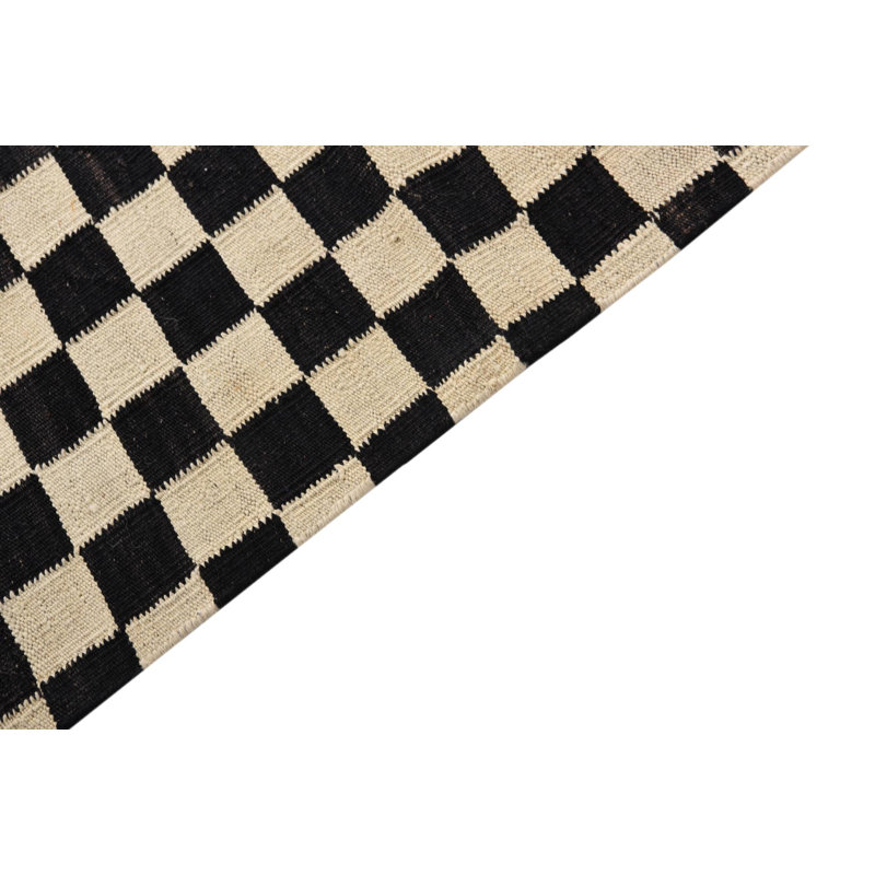 Tapis de couloir noir et blanc Orta