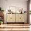 Armoire de rangement élégante et fonctionnelle en rotin à 4 portes-986046272