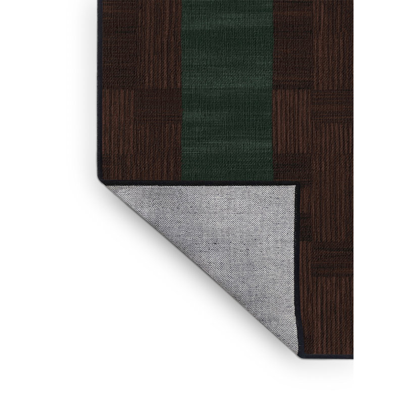 Tapis damier noir lavable à la machine, Rectangle 5 pi x 7 pi