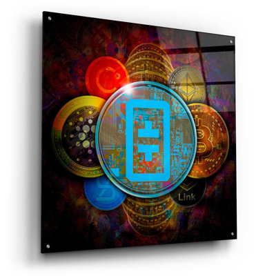 Art mural en verre Trinx «THETA Network Crypto Pyramid»