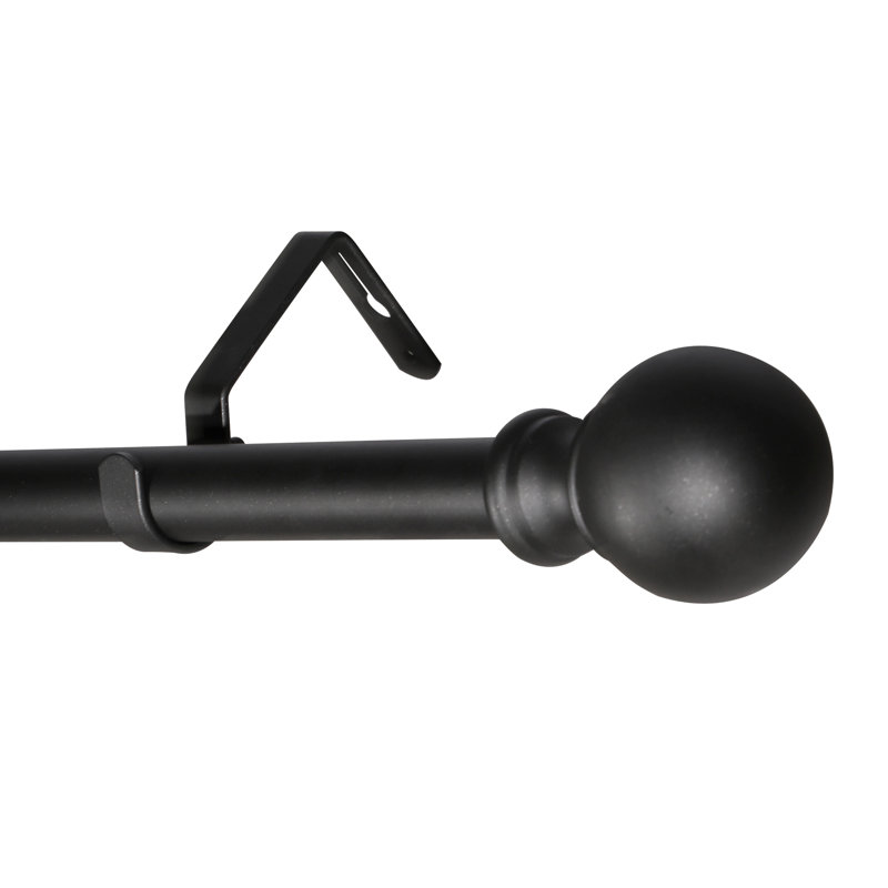 Tringle à rideaux simple à longueur réglable, 28" - 48", Noir, noir, noir, noir
