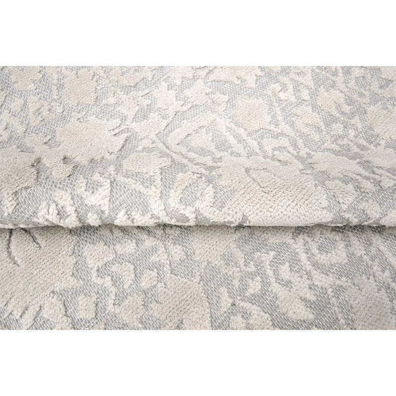 Tapis sable / argent en laine noué à la main, Rectangle 10 pi x 14 pi