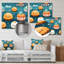 Art mural en métal rose et bleu Donut Kithchen-775550825