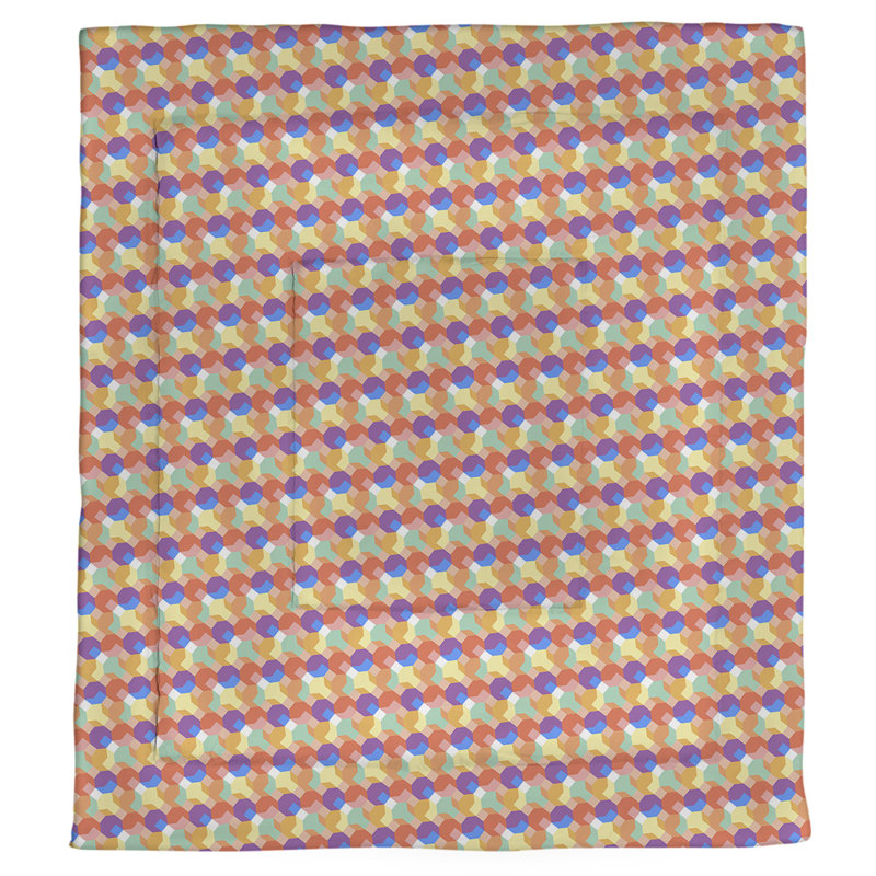 Édredon réversible simple Katelyn Elizabeth Octagons, Édredon simple, Orange / mauve