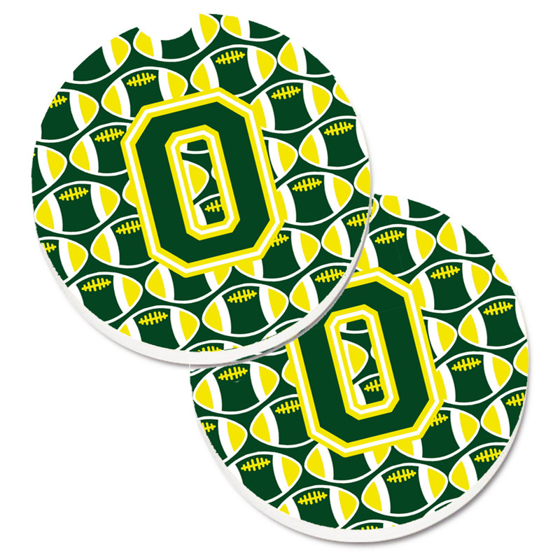 Sous-verre de football, O, Vert / Jaune