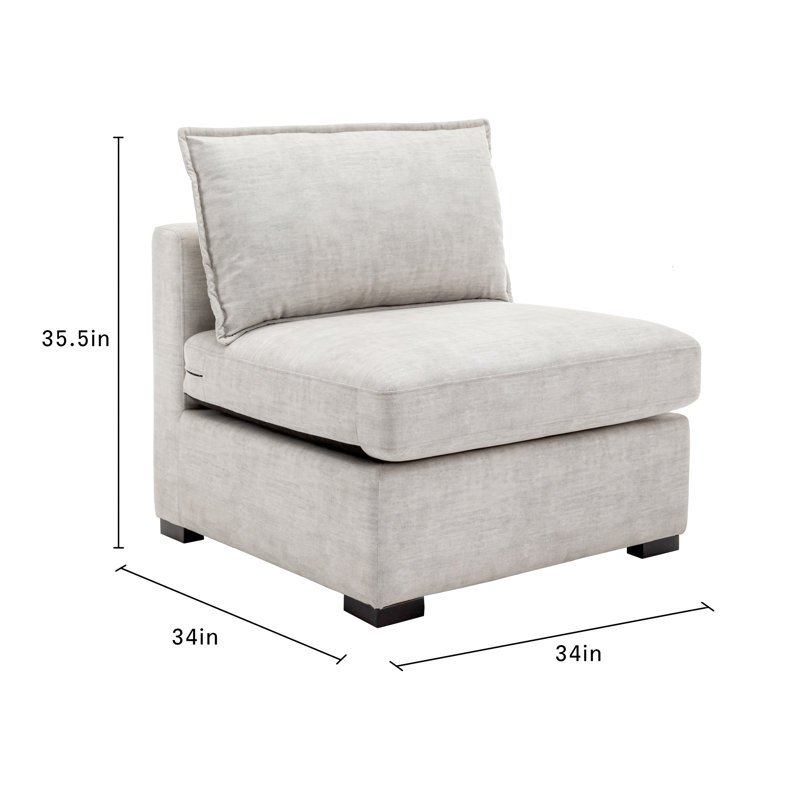 Fauteuil modulaire Bennett, Polyester brun clair