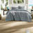 Chic Grey Bedding Set, Soft Microfiber Comforter With Pinch Pleats For Modern Home