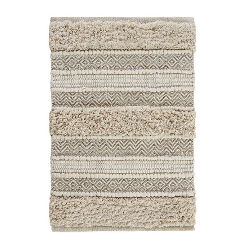 Tapis de bain à rayures naturelles tissées - 20 x 32 po