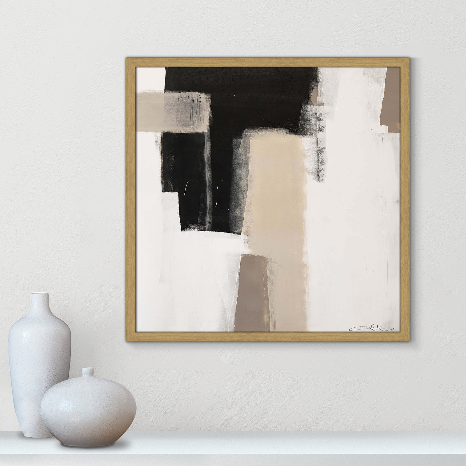 Earth Scapes I-A Print by Casa Fine Arts, 23.5" H x 23.5" W x 1.25" D, Natural Slim Framed