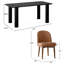 Ensemble de salle à manger moderne de 7 pièces pour 6 personnes avec table rectangulaire noire de 170 cm et 6 chaises d'appoint rembourrées en similicuir
