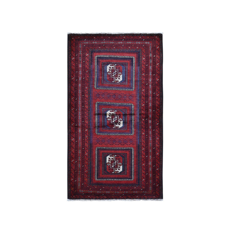 Tapis persan rétro en laine biologique rouge noué à la main 3 pi 5 po x 6 pi 1 po D210C032F2EC4B9EBA484C9A1EAE9984
