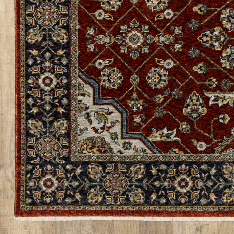 Tapis oriental rouge / bleu Hovis, Rectangle 2 pi x 3 pi