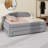 Space Saving Upholstered Daybed, Integrated LED Belt, Trundle and Three Drawers-1223978383
