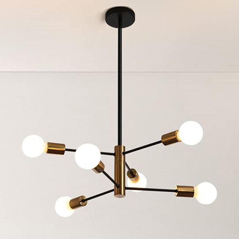 Hartshorne 6-Light Sputnik Chandelier,Mid Century Modern Industrial Adjustable Pendant Light