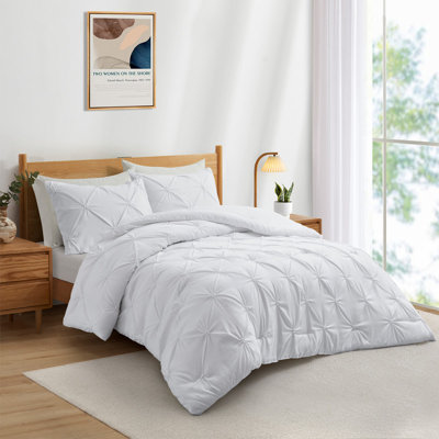  Ensemble d'édredon 3 pièces en microfibre grise