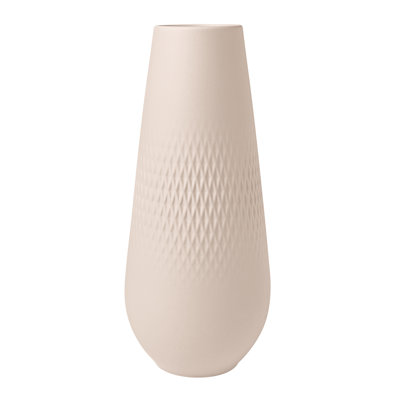 Villeroy Boch - Manufacture Collier Sand, Tall Vase Carré, 4.5 x 10.5 in, Premium Porcelain, Beige