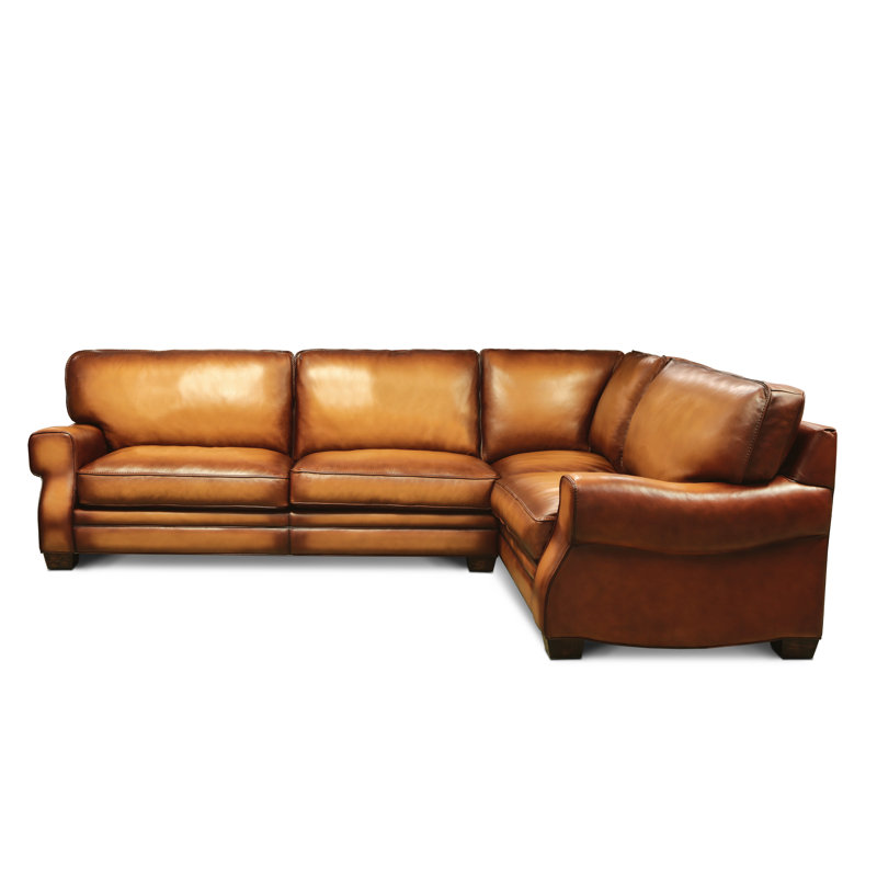Canapé modulaire Stafford, Orienté à droite (vu de face), Cuir véritable Palomino Maestro Artisano