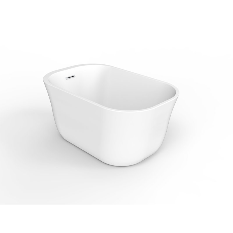 51.375'' x 31.25'' Freestanding Acrylic Bathtub, Polished Nickel