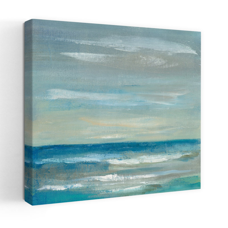Tôt le matin, vagues II, art abstrait de l'océan côtier, H 36 po x l 36 po