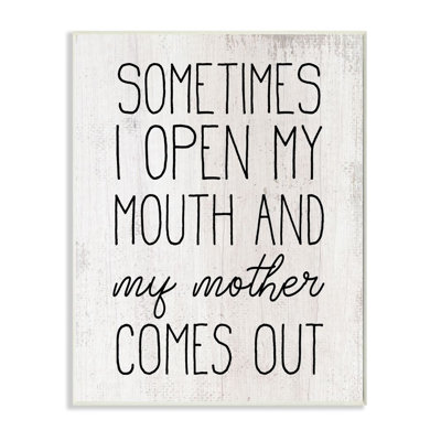«Distress Open Mouth and Mother Comes out», citation rustique par Elise Catterall - impression d'art graphique